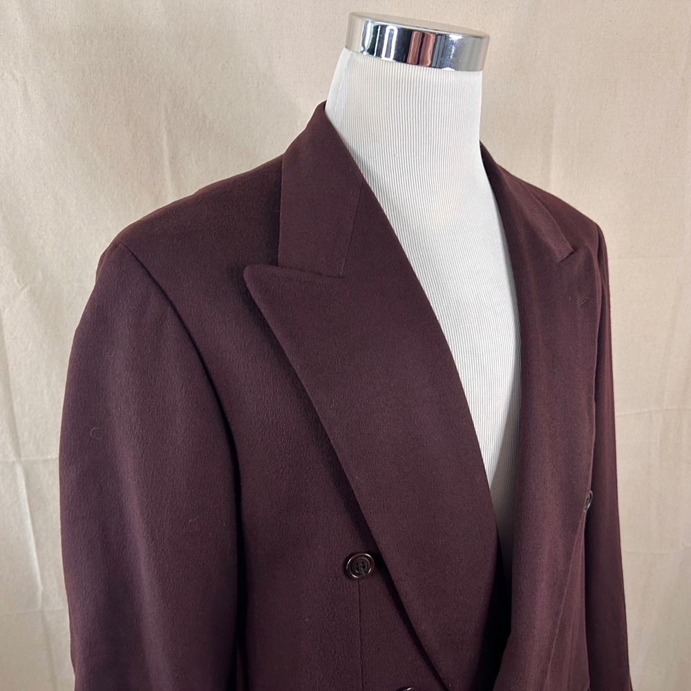 Pal Zileri 44S Sport Coat Loro Piana Cashmere Wool Burgundy Double Breasted